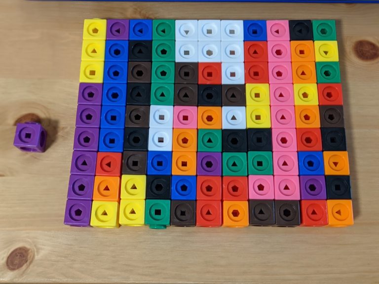 a 9 by 11 block, with 1 clock left over